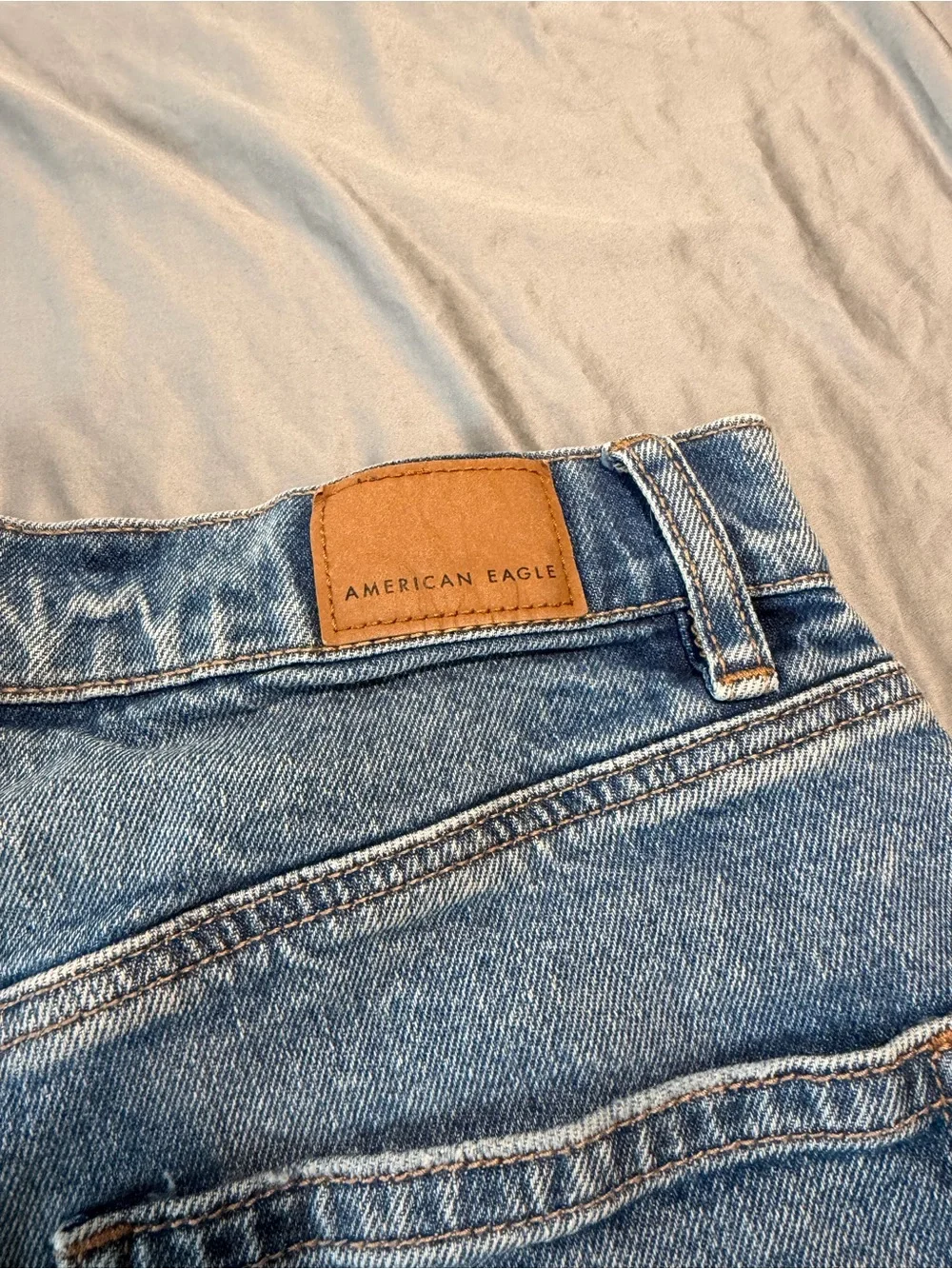 American Eagle Women’s Classic High-Rise Distressed Denim Shorts - Light Blue